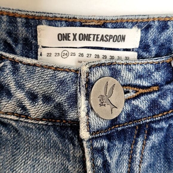One Teaspoon High Waist Bonita Shorts Size 24 - Picture 4 of 8